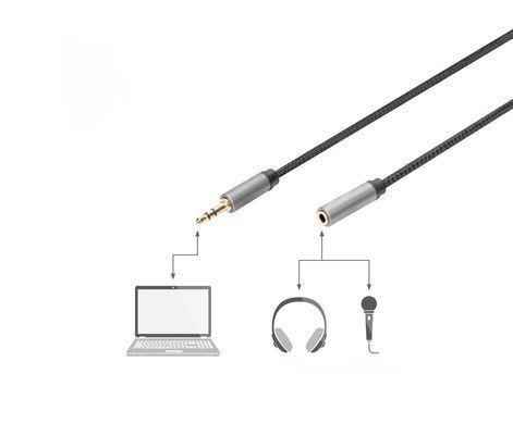 Кабель DIGITUS Audio Extension, 3.5 mm M/F, 3 m (DB-510210-030-S) [110483]