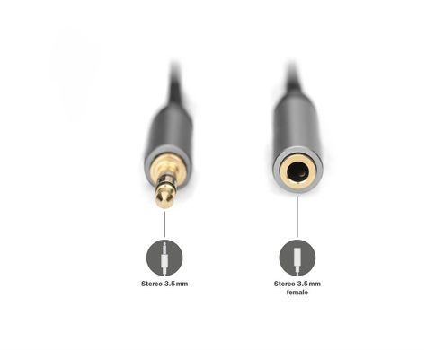 Кабель DIGITUS Audio Extension, 3.5 mm M/F, 3 m (DB-510210-030-S) [110483]