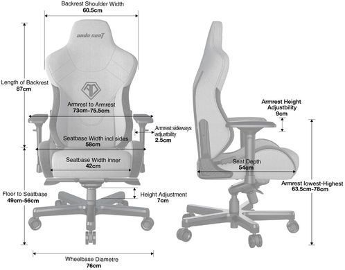 Крісло для геймерів Anda Seat T-Pro 2 Size XL Black (AD12XLLA-01-B-F) [611163]