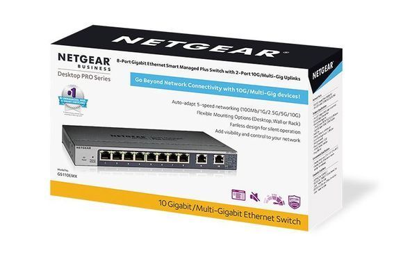 Комутатор NETGEAR GS110EMX 8xGE, 2x10GE, WebSmart (GS110EMX-100PES) [15054]
