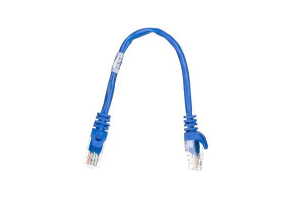 Патч-корд 2E САТ 5e, UTP, 0.20м, 26AWG, RJ45, 7/0.16, CCA, PVC, синій (2E-PC5ECA-020BL) [113540]