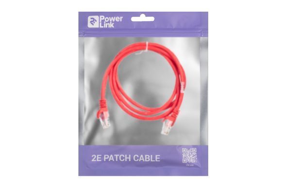 Патч-корд 2E САТ 5e, UTP, 1.20м, 26AWG, RJ45, 7/0.16, CCA, PVC, червоний (2E-PC5ECA-120RD) [109852]
