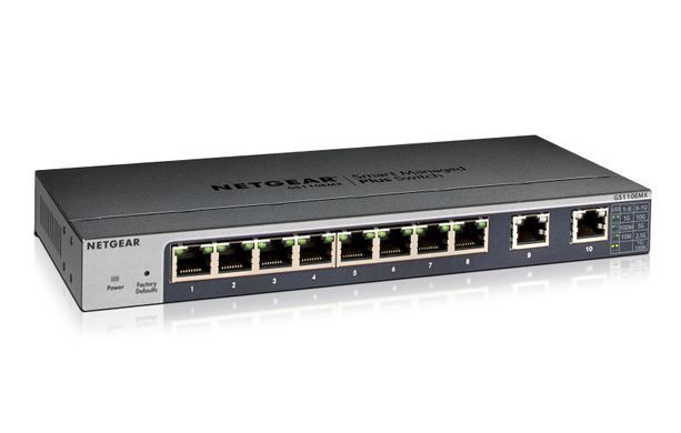 Комутатор NETGEAR GS110EMX 8xGE, 2x10GE, WebSmart (GS110EMX-100PES) [15054]