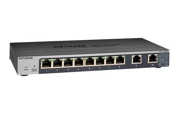 Комутатор NETGEAR GS110EMX 8xGE, 2x10GE, WebSmart (GS110EMX-100PES) [15054]