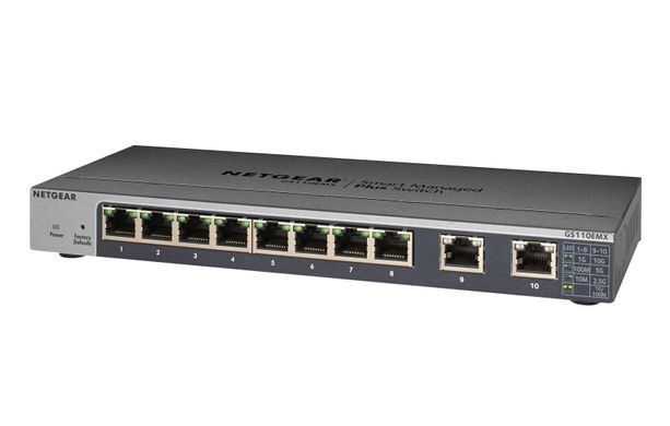 Комутатор NETGEAR GS110EMX 8xGE, 2x10GE, WebSmart (GS110EMX-100PES) [15054]