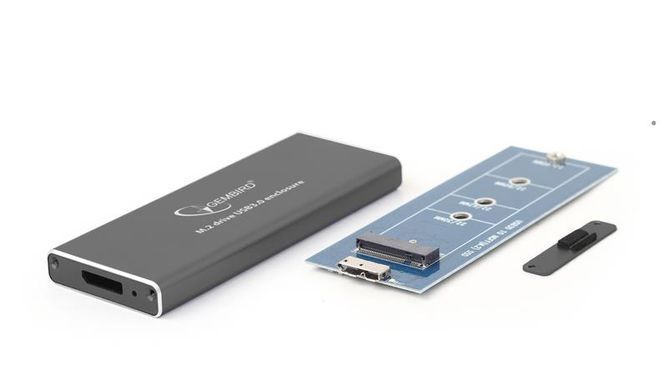 Зовнішня кишеня Gembird для підключення SSD M.2, USB 3.0, алюміній, Black (EE2280-U3C-01) [607021]