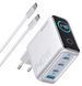 Мережевий зарядний пристрій Anker Laptop GaN Charger 140W, 3xUSB-C PD3.1 & 1xUSB-A w Display and Cable Silver (B2697G41) [201908], фото 1