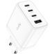 Зарядний пристрій 4xUSB 70W, (GaN, 1хUSB-C, QC+PD 3.0, вилка ЄС, для iPhone 12), Cudy (CH70_EU)