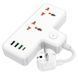 Мережевий подовжувач HOCO AC12A Reise 2-position expansion socket(PD30W/1C3A) (8.5 cm) White (6942007607100) [806291], фото 4