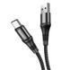 Кабель HOCO X50 USB to Type-C 3A, 1m, nylon, aluminum connectors, Black (6931474734235) [803254], фото 1