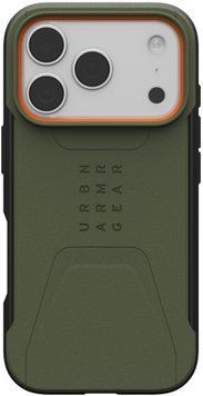 Чохол UAG для iPhone 17 Pro, Civilian MagSafe, Olive/Orange (114545117297) [111044]