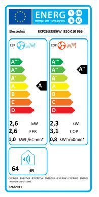 Кондиціонер мобільний Electrolux ChillFlex Pro 25м2 on/off 9000BTU 2.6кВт A/A+ R290 білий (EXP26U338HW) [12662]
