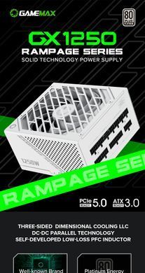 Блок живлення GAMEMAX (GX-1250 PRO WT (ATX3.0PCIe5.0)) [303184]