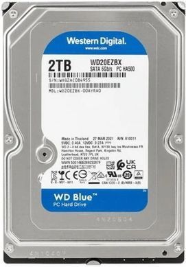 Жорсткий диск WD 2TB 3.5" 7200 256MB SATA Blue (WD20EZBX) [109987]