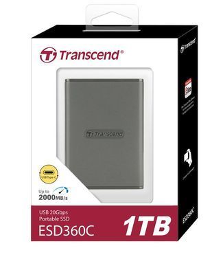 Портативний SSD Transcend 1TB USB 3.2 Gen 2x2 Type-C ESD360C R2000/W2000MB/s Сірий (TS1TESD360C) [109350]