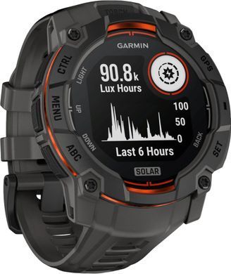 Смарт-годинник Garmin Instinct 3 50mm Solar Black with Charcoal Silicone Band (010-02935-40) [604567]
