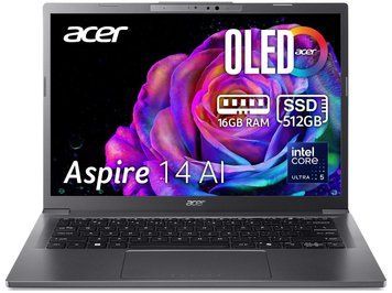 Ноутбук Acer Aspire 14 A14-52M 14" WUXGA OLED, Intel U5-226V, 16GB, F512GB, UMA, Win11, сірий (NX.JFVEU.004) [100736]