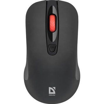 Мишка Defender Nexus MS-195 бездротова, 4 кн. до 1600 dpi, безшумна, чорна (52195) [403145]