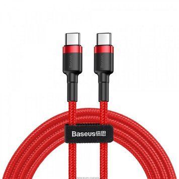 Кабель Baseus Cafule USB-C-USB-C, PD2.0, 60W 2м Red (CATKLF-H09) [621706]