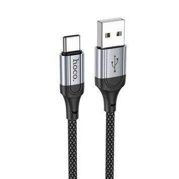 Кабель HOCO X102 USB to Type-C 3A, 1m, nylon, aluminum connectors, Black (6942007608770) [805366]