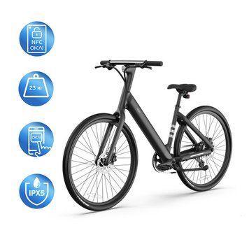 Електровелосипед OKAI EB60 Black 28', 250(500)W, 9,6Ah, 61.2km, 25km\h, NFC, App, 23kg (EB60-B) [800013]