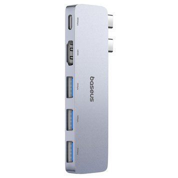 USB-хаб Baseus UltraJoy Series 5-Port HUB Space Grey (USB-C*2 to USB-C 40Gbps*1+HDMI 4K@30Hz*1+USB3.0*3） (B00052801811-04) [806519]