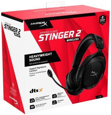 Гарнітура ігрова HyperX Cloud Stinger 2, WL/USB-A, чорний (676A2AA) [107306]