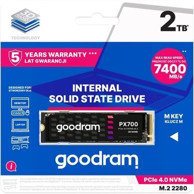 Накопичувач SSD 2TB Goodram PX700 M.2 2280 PCIe 4.0 x4 NVMe 3D NAND (SSDPR-PX700-02T-80) [612658]
