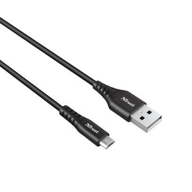 Кабель заряджання/синхронізації Trust Ndura, USB-A > microUSB, 1м, силіконовий, чорний (23567_TRUST) [110159]