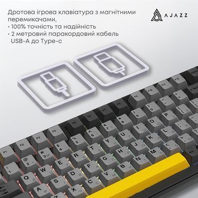 Клавіатура Ajazz AK820 Max Magnetic Switch Black (AK820MAX-WM-BGY) [612717]