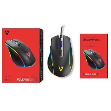 Мишка Modecom Veles Volcano, ігрова, 12800dpi., 8кн.,RGB, чорна (M-MC-VELES-100) [401240]