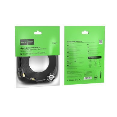 Мережевий кабель HOCO US07 General pure copper flat network cable(L=10M) Black (6931474780713) [806292]