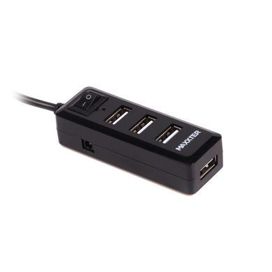USB-хаб Maxxter 4 ports (HU2A-4P-AC-03) [609360]