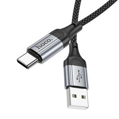 Кабель HOCO X102 USB to Type-C 3A, 1m, nylon, aluminum connectors, Black (6942007608770) [805366]