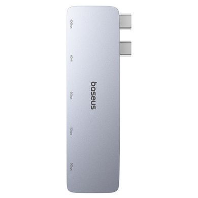 USB-хаб Baseus UltraJoy Series 5-Port HUB Space Grey (USB-C*2 to USB-C 40Gbps*1+HDMI 4K@30Hz*1+USB3.0*3） (B00052801811-04) [806519]