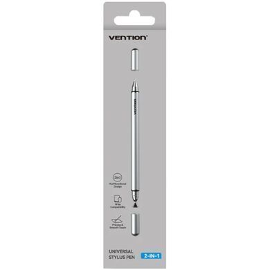 Стилус - ручка для ємнісних екранів 2-в-1 Stylus Pen Gray Aluminum Alloy Type Vention (KQMH0) [404593]