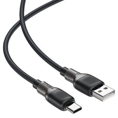 Кабель ACEFAST C10-04 USB to Type-C 3A, 1.2m, silicone, zinc connectors, Black (6974316283126) [802240]