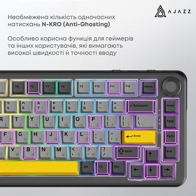Клавіатура Ajazz AK820 Max Magnetic Switch Black (AK820MAX-WM-BGY) [612717]