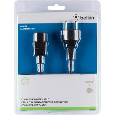 Кабель живлення Belkin Schuko < C13, (IEC F/EURO) 1.8м, чорний (F3A225CP1.8M-P) [108657]