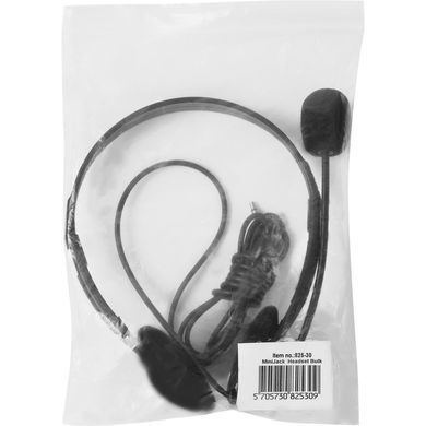 Гарнітура Sandberg MiniJack Headset Bulk, 3,5мм+converter 2х3,5мм, Black (825-30) [401995]