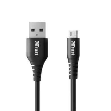 Кабель заряджання/синхронізації Trust Ndura, USB-A > microUSB, 1м, силіконовий, чорний (23567_TRUST) [110159]
