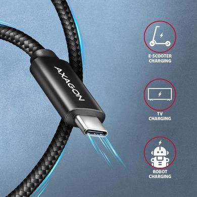 Кабель AXAGON USB-C-USB-C 2.0, 2.5м, PD 240W 5A, Чорний (BUCM2-CM25AB) [503007]
