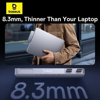 USB-хаб Baseus UltraJoy Series 5-Port HUB Space Grey (USB-C*2 to USB-C 40Gbps*1+HDMI 4K@30Hz*1+USB3.0*3） (B00052801811-04) [806519]
