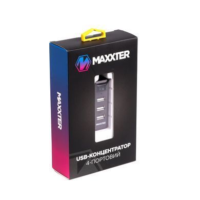 USB-хаб Maxxter 4 ports (HU2A-4P-AC-03) [609360]