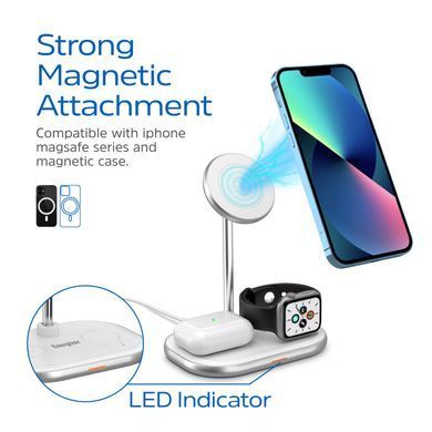 Зарядний пристрій Wireless 15W 3-in-1 Fast Charger white Energizer (WCP303) [404664]