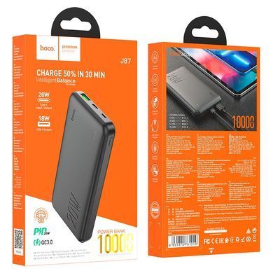 Зовнішній акумулятор HOCO J87 Tacker PD20W+QC3.0 power bank(10000mAh) Black (6931474761019) [806617]