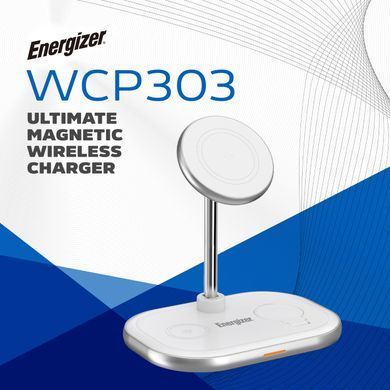 Зарядний пристрій Wireless 15W 3-in-1 Fast Charger white Energizer (WCP303) [404664]