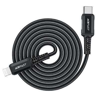 Кабель ACEFAST C4-01 Type-C to iP 3A, 30W, 1.8m, nylon, zinc connectors, Black (6974316281306) [802594]