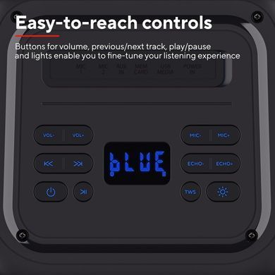 Портативна акустична система Trust Azura 50Вт, 1.0, ВТ 5.2, TWS, MP3, IPX4, RGB, Чорний (25280_TRUST) [113296]