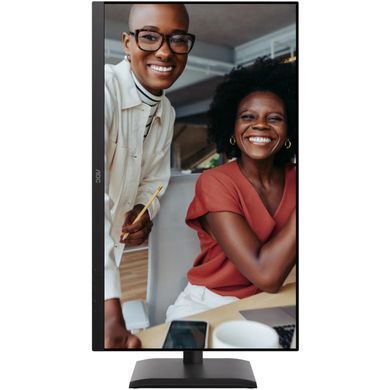 Монітор TFT 27" AOC, 4K UHD, IPS, 2xHDMI, DP, USB-C, RJ-45, USB hub, HAS, Pivot, кол., чорний (U27E4CV) [405351]